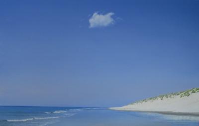 (149)strand van Zeeland met wolk (149)strand van Zeeland met wolk
