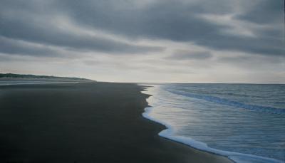 (150)strand van Zeeland met donkere lucht