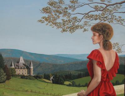 Ardens landschap met vrouw Ardens landschap met vrouw
