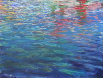 blauwe waterspiegeling blauwe waterspiegeling