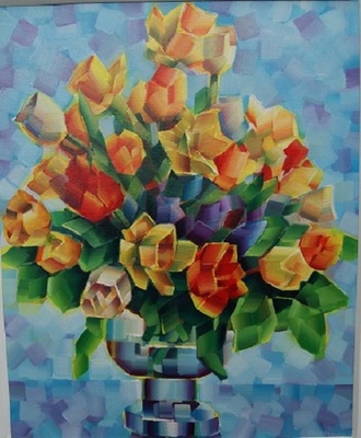 Geblokte bloemen I Geblokte bloemen I
