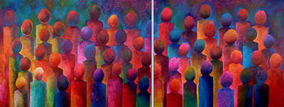 a crowd in two pieces a crowd in two pieces