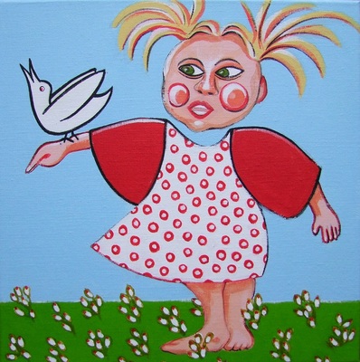 meisje met vogel meisje met vogel