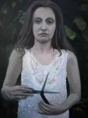 ''Self portrait with scissers'' ''Self portrait with scissers''