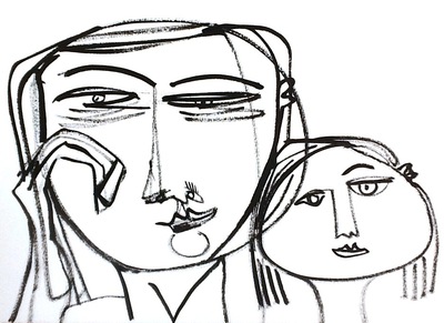 Broer en zus tekening Broer en zus tekening