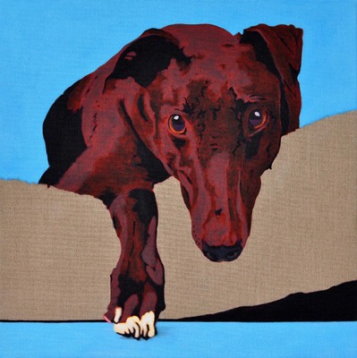 White Paw - portrait of a Greyhound 6 White Paw - portrait of a Greyhound 6