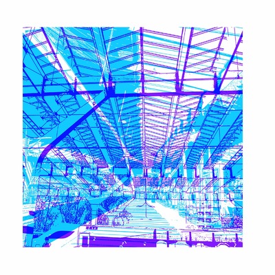 'Constructie met glas 1.'- grafiek in digitale print 'Constructie met glas 1.'- grafiek in digitale print