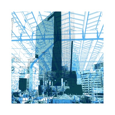 'Rotterdam Blue 2.'- grafiek in digitale print 'Rotterdam Blue 2.'- grafiek in digitale print