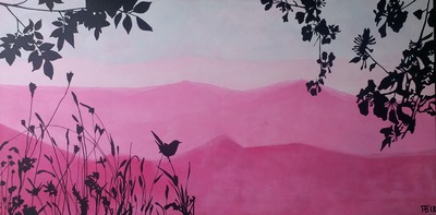 Roze berglandschap Roze berglandschap