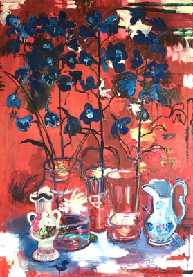 Blue on red Blue on red