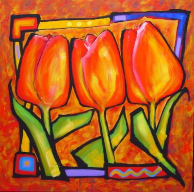 Drie tulpen in carré Drie tulpen in carré