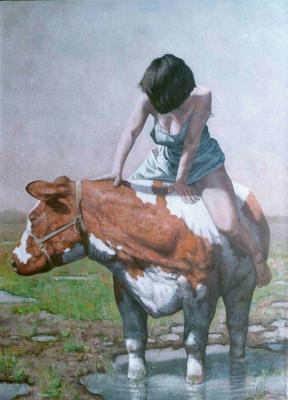 vrouw op stier vrouw op stier