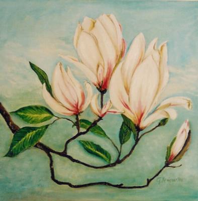 Realistisch Bloemstilleven: Magnoliatak