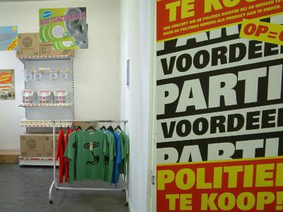 winkel: politiek te koop OP=OP!