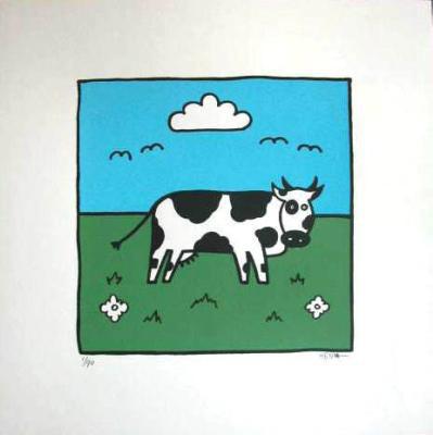 MOOIE ZEEFDRUK KOE IN DE WEI MOOIE ZEEFDRUK KOE IN DE WEI