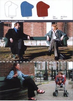 Insideout - armrests for a public bench Insideout - armrests for a public bench