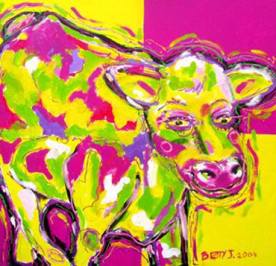 cow yellow/pink cow yellow/pink