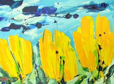 ~ Tulpen-landschap Geel (60x80) ~ ~ Tulpen-landschap Geel (60x80) ~